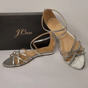 J Crew glitter sandals